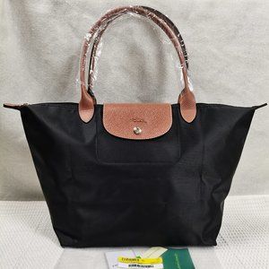 NWT Longchamp Le Pliage Original Large Shoulder Nylon Bag Tote  Black